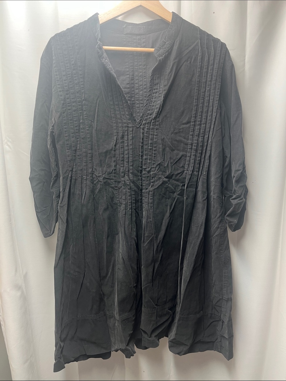 CP Shades Dark Gray Regina Lightweight Corduroy Cotton Dress- S